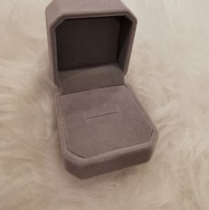 Grey Velvet Ring Box